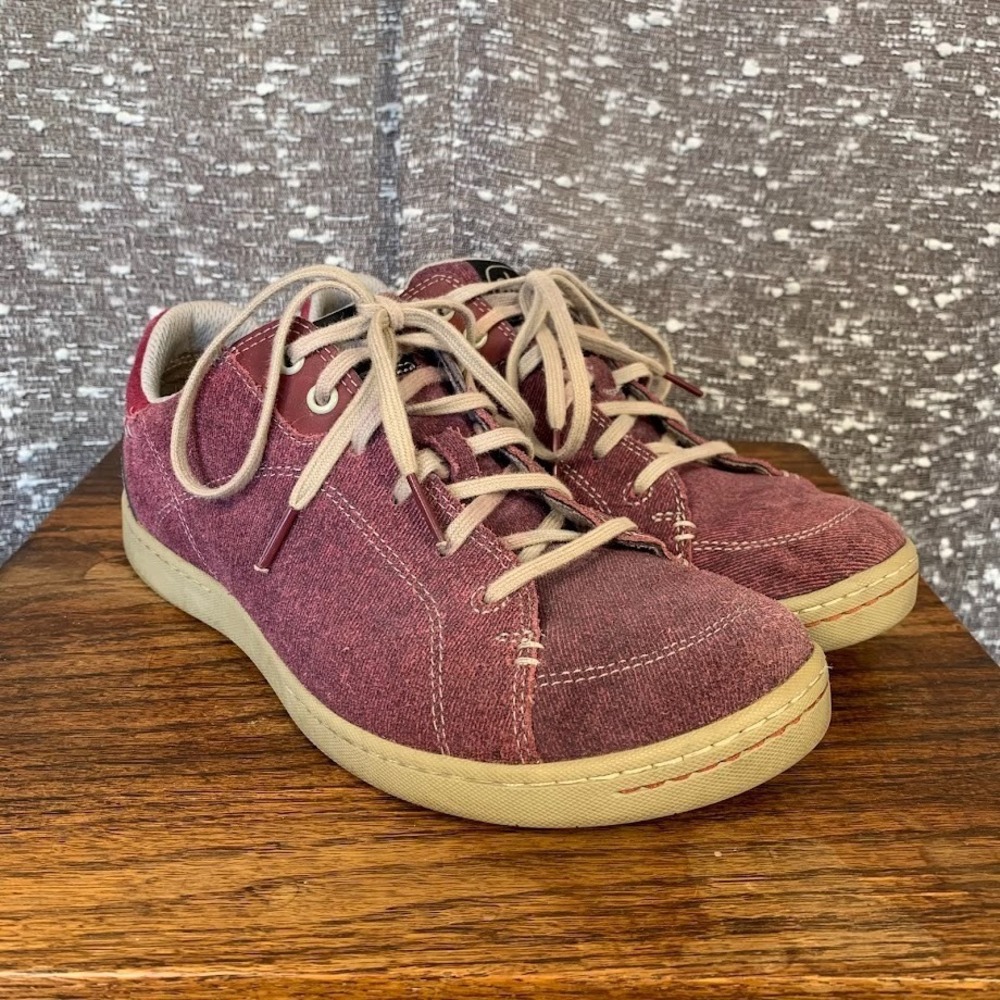 AHNU Noe Casual Red Canvas Suede Walking‎ Casual Shoes Women's 7.5 F8014G